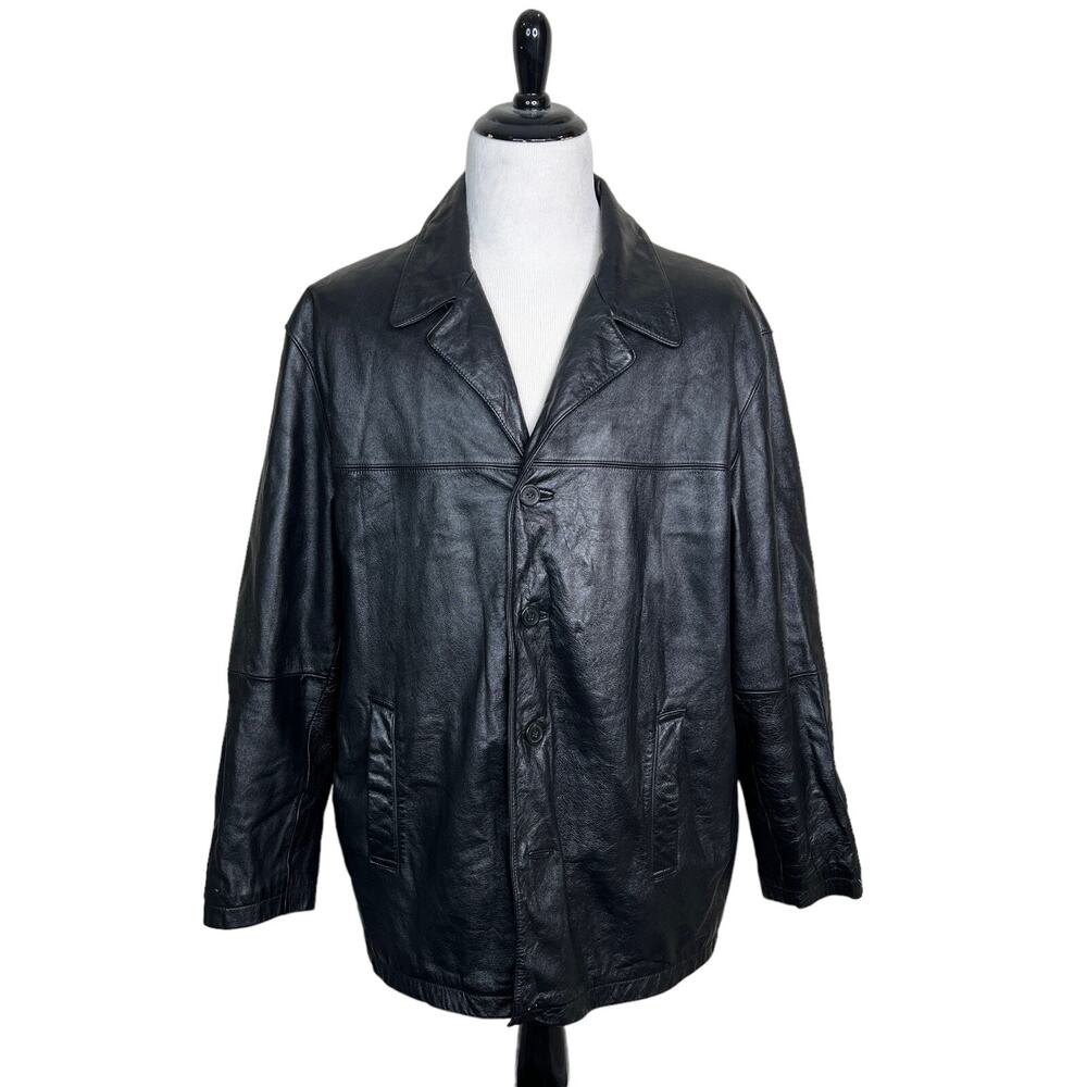 Wilson's Leather VTG 90s Leather Long Blazer Jacket Thinsulate Zip Out Liner 1X